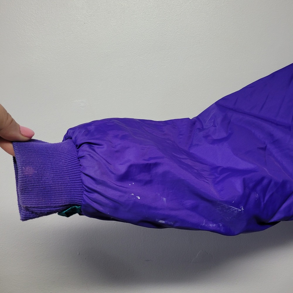 Columbia Vintage Reversible Jacket Mens Large Teal Purple Radial Sleeve Vintage - Picture 8 of 13